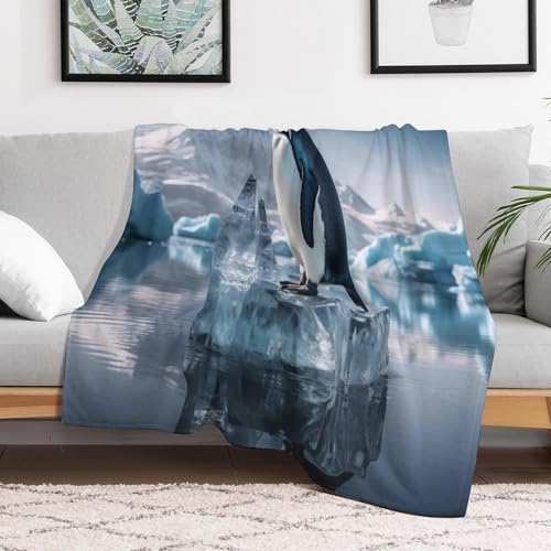 Couverture en peluche chaude et confortable pingouin plaid lavable - 3