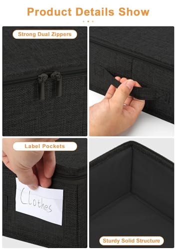 Image of punemi 4.5 in Tall Low Profile Under Bed Storage Containers, 2 Pack, Black