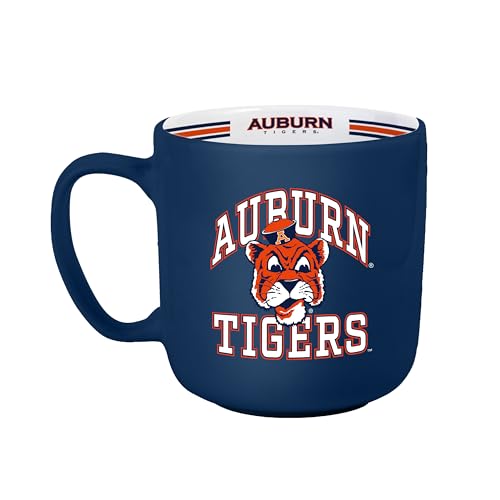 Image of Logo Brands NCAA Auburn Tigers 15 oz Stripe Coffee Mug - Vintage Team Logo, Inside Print & Stripes, Microwave & Dishwasher Safe- Great Gift For Fans & Alumni