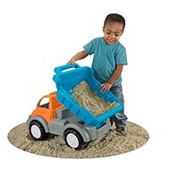 American Plastic Toys Gigantic Dump Truck with Large Tilting Bed for Sand, Dirt or Toys, Realistic Tonneau Cover, Knobby Wheels and Metal Axels