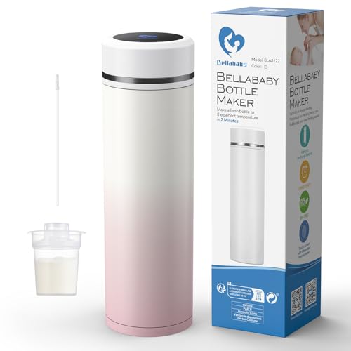 Image of Bellababy Formula Feed Bottle Maker, Portable Cooling Flask, Bottle Preparation in 2 Minutes from Boil Water, Travel Friendly Bottle, Includes Milk Powder Dispenser and Digital Lid