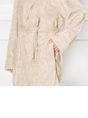 Image of PAVILIA Plush Robe for Women, Soft Fleece Short Bathrobe, Warm Lightweight Knee Length Lounge Robe with Pockets