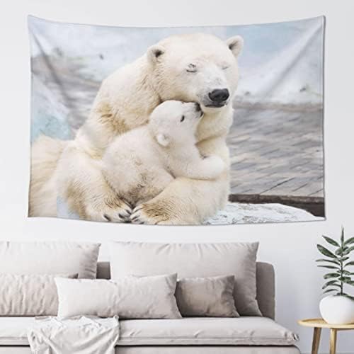 Polar Bear love Printed Tapestry Stylish Durable Wall Hanging Large Aesthetic Tapestries for Bedroom Living Room Dorm Decor 60x40 Inches