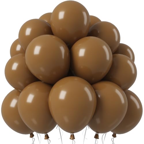 Image of Jobkoo Brown Balloons 12 Inch, Light Brown Coffee Neutral Latex Balloon