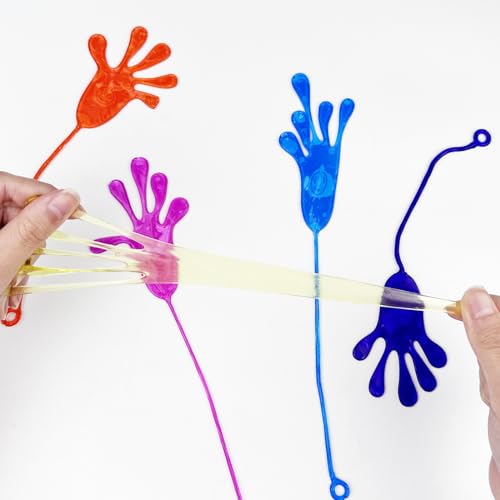 Traxenta 36 Stück Gummi Hand, Klebehände Spielzeug, Klebehand Spielzeug, Klatschhand für Kinder Set, Klebrigkeit Klatschhände Set, Klebrige Gummihand, Bunte Glibberhand für Den Kindergeburtstag