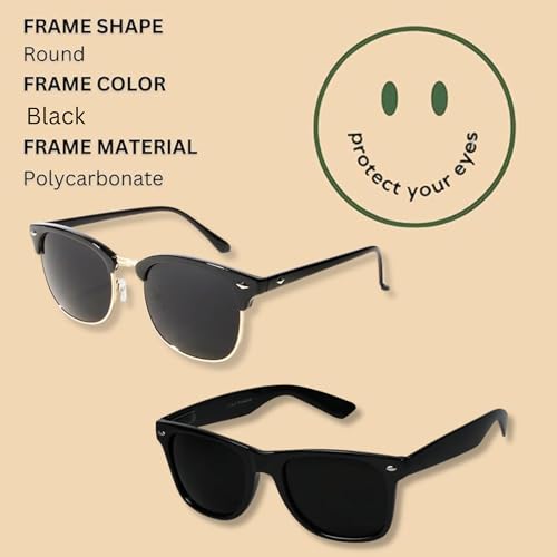 ShadyVEU Super Dark Black Sunglasses UV Protection Lens Spring Hinge 80s Vintage Retro Inspired Shades2