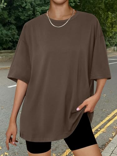 Image of Trendy Queen Womens Oversized T-Shirts Short Sleeves Workout Tops | Casual Summer Gym Tees Plus Size Fashion Clothes 2026