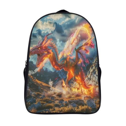 Mochilas para estudiante primaria Flame Pterosaur con asas acolchadas anti-presión
