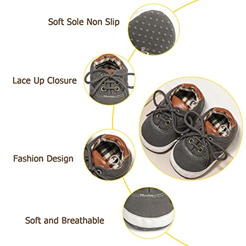 Image of Infant Baby Boys Girls Canvas Sneaker Toddler Slip On Anti Skid Newborn First Walkers Candy Shoes for 0-18 Months