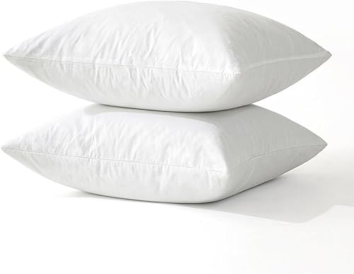 Miniatura 7 de MIULEE Relleno de almohada de 18 x 18 pulgadas, paquete de 2 rellenos de almohada de plumas, almohadas decorativas esponjosas de tela de algodón