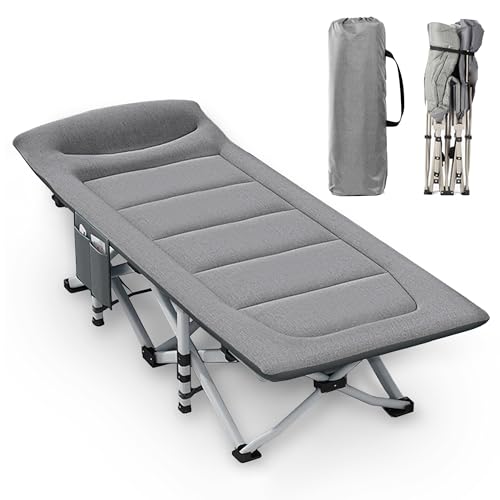 CALIYO Campingbett Feldbett Klappbar, Feldbett Mit Matratze 200 x 80 x 40cm Bis 200 Kg Belastbar，Hergestellt Aus Oxford-Stoff Und Robustem...