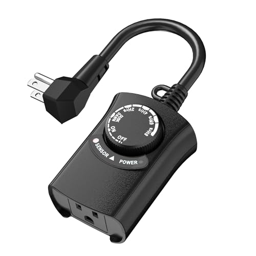 HBN Outdoor Light Timer Waterproof, Weatherproof Photocell Dusk to Dawn Light Sensor...