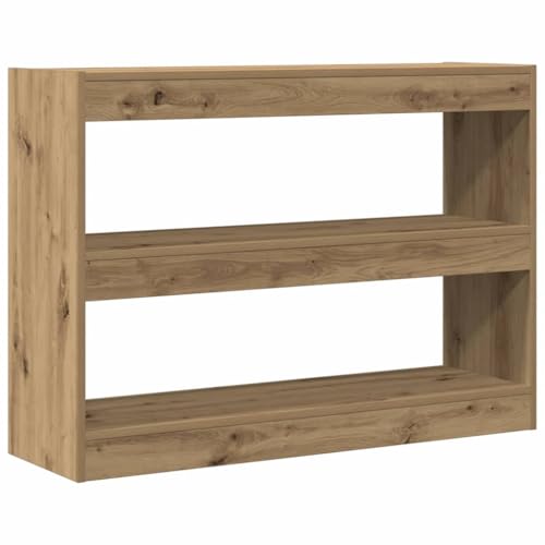 vidaXL Bücherregal Eiche handwerklich 100 x 30 x 72 cm Holzwerkstoff, Holzbücherregal, rustikaler Stil, freistehende Ablage, stabil und stylisch als Raumteiler vidaXL Bücherregal Eiche handwerklich 100 x 30 x 72 cm Holzwerkstoff, Holzbücherregal, rustikaler Stil, freistehende Ablage, stabil und stylisch als Raumteiler