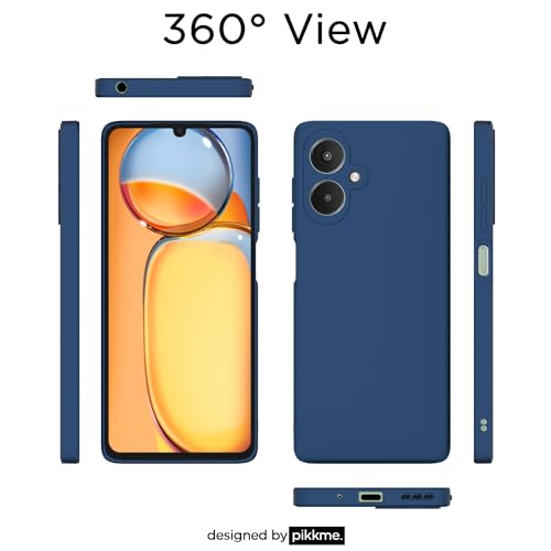 Image of Pikkme Redmi 13C 5G Back Cover Camera Protection Shockproof Soft Matte Silicone Back Case for Redmi 13C 5G (Blue)