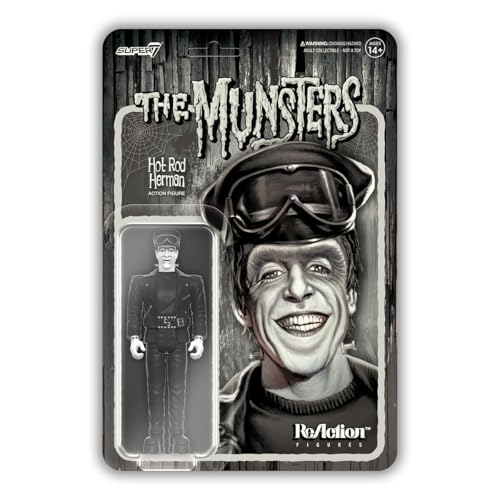 Super7 The Munsters Hot Rod Herman (Grayscale) Reaction Figure - 3.75