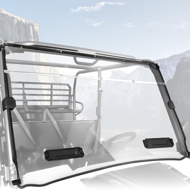 Front Full Windshield for Kawasaki Mule Pro, Clear 1/5" Hard Coat...