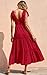 PRETTYGARDEN Women's 2025 Cross Neck Summer Sleeveless Tiered Maxi Dress Beach Tie Strap Smocked Long Dresses Pleated Sundress (Red,Large)