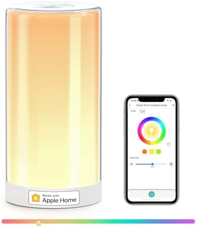 meross Smart WiFi Bedside Lamp, LED RGBWW Touch Table Lamp Works ...