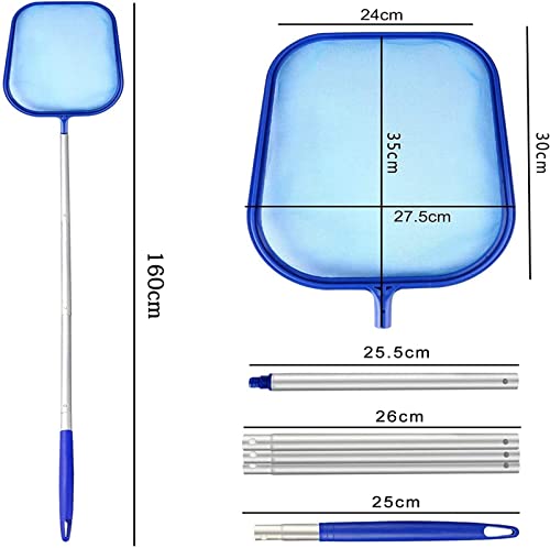 Kespurui Pool Leaf Skimmer Net Cleaner - Fine Mesh Skimming Pool Net With 5-Section Aluminum Pole For Cleaning Swimming Pool, Garden Pond, Hot Tub And Spa #TOP2