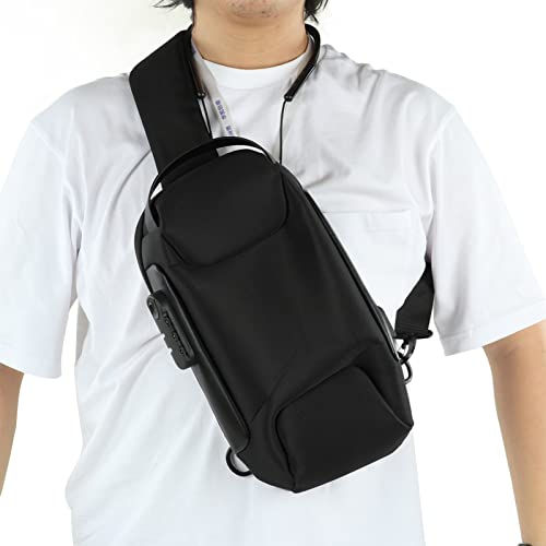 Topyond Outdoor Satchel, Hiking Fitness Travel Crossbody Bag, Chest Anti-Theft Backpack, USB Charging Oxford Crossbody Bag2