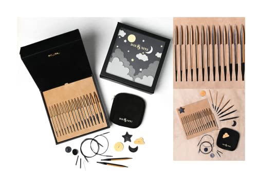Coffret d'accessoires de tricot KNITPRO Day & Nite, le cadeau idéal en bois