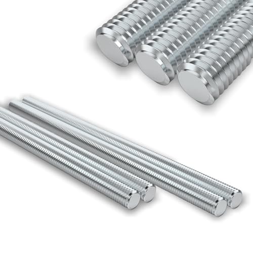 Gewindestange, M10 x 300 mm Edelstahlstäbe, 5 Stück Vollgewindestangen, 304 Edelstahl, Massive Rundstangen für Heimwerker