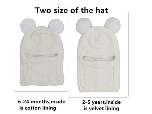 Image of Baby Girls Boys Winter Hat Scarf Kids Earflap Hood Scarves