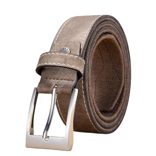Canvas Alloy Pin Buckle Casual Stitching Braided Belt for Men's Wear-resistant All-match