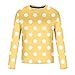 Mens Crew Neck Long Sleeve Tee Shirts Polka Dots T-Shirt Fashion Solid Color Basic Pullover Fall Casual Vintage Tops Yellow