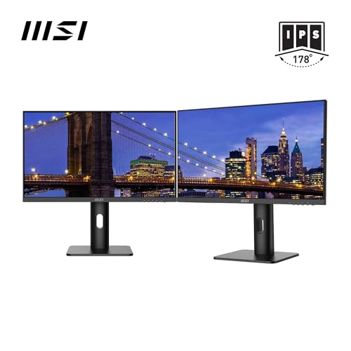 Image of MSI PRO MP243XP 23.8 Inch Full HD Office Monitor - 1920 x 1080 IPS Panel, 100 Hz, Eye-Friendly Screen, VESA Mountable, Built-in Speakers, Display Kit Support, 4 Way -Adjustable - HDMI 1.4, DP 1.2a