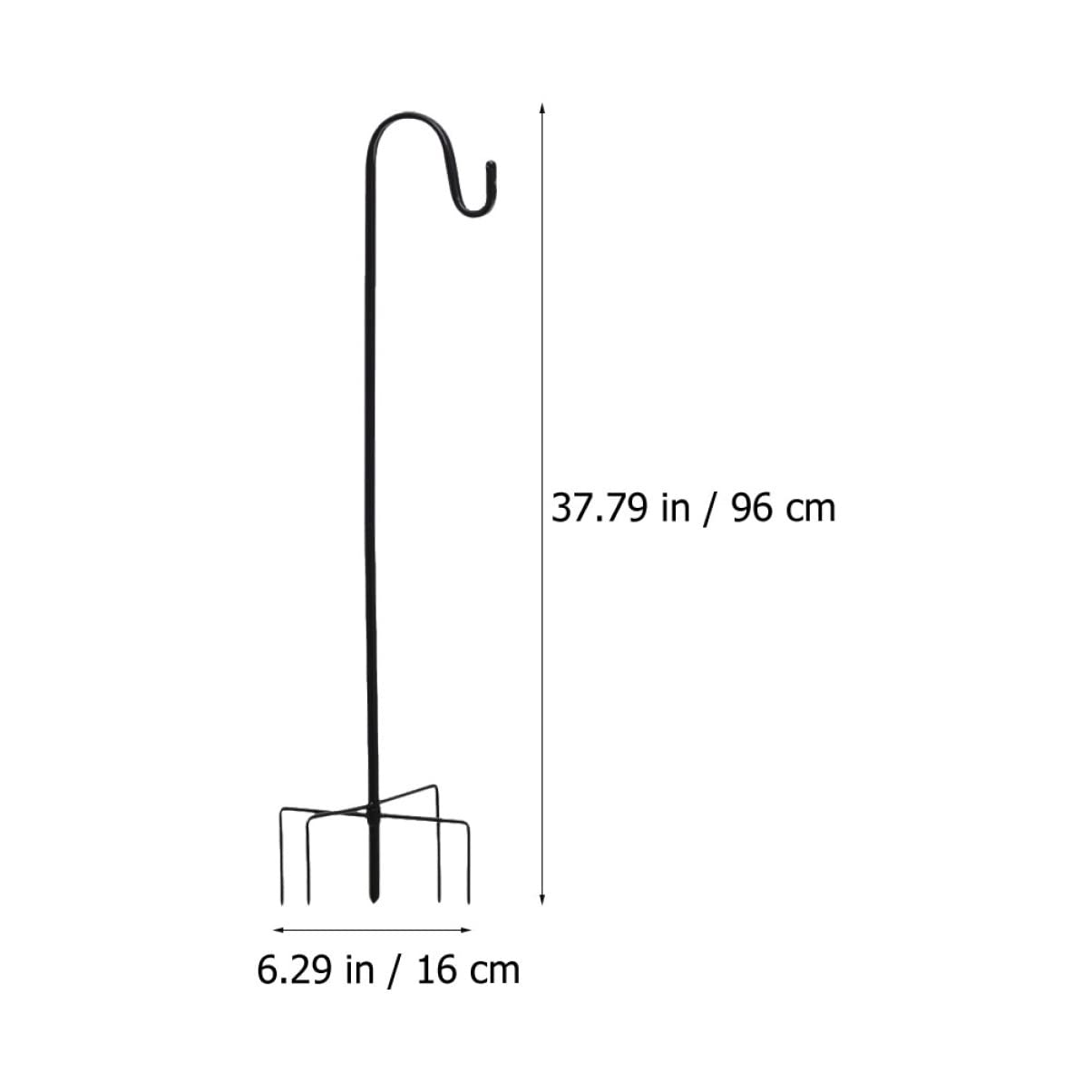 ibasenice 3 Stücke Gartenhaken Hängestange für den Hof robuster Hirtenhaken Gartenfahnenhaken Haken für Gartenpfähle Hängeregal für den Außenbereich Eisen Black