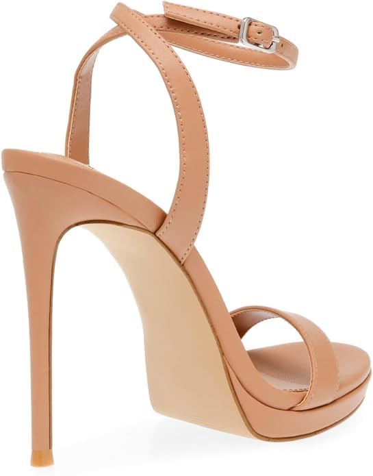 Image of Steve Madden Wafer 4.5 inch High Heels for Women - Women's Open Toe Stiletto Heels with Ankle Strap