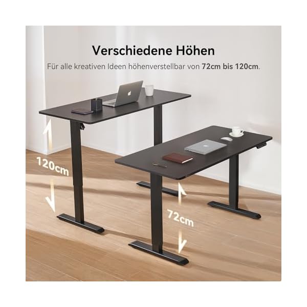 SIHOO 140 cm × 70 cm Einteiliges Elektrisches Stehpult, Sitz-Steh-Schreibtisch mit 4 Speicherhöhen-Einstellungen, Ergonomischer Höhenverstellbarer Schreibtisch für Zuhause & Büro – Bild 7