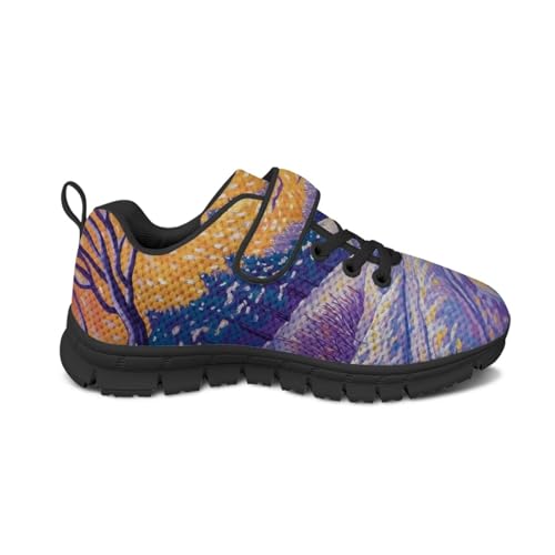 Christmas Kids Running Shoes Boys Girls Lightweight Breathable Sports Shoes Non-Slip Sneakers Hook-and-Loop Strap Shoes for Little Kid SizeUS11-152