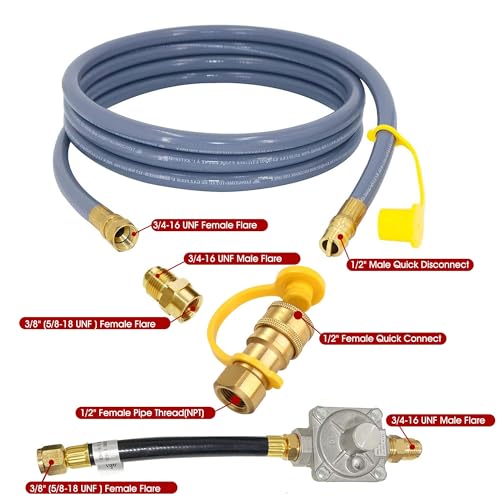 Natural Gas Conversion Kit Universal - Propane to Natural Gas with 10FT Quick Connect Hose & Regulator, Brass Orifice Nozzles for Weber Genesis Spirit, Nexgrill, Blackstone 28" 36" Griddle,BHG Grills - Thumbnail 2