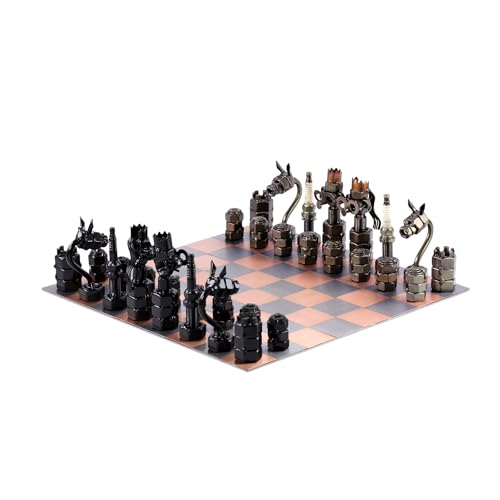 Steelman24 I Omini di Viti Scacchi I Idee Regalo Originale I Soprammobili in Metallo I Modellino