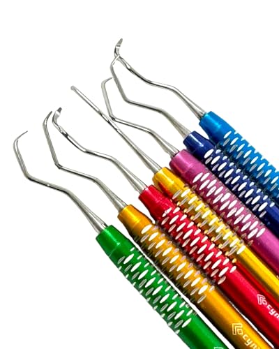 Cynamed GRC-01 Gracey Curette Multicolor Scaler 7Pc High Quality Periodontal Dental Instruments thumb #4