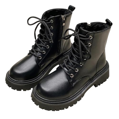 e invierno estilo británico terciopelo acolchado botas de moto de moda con suela gruesa Botas Botas cortas Botines mujer 42 ancho H, claro, 37 EU