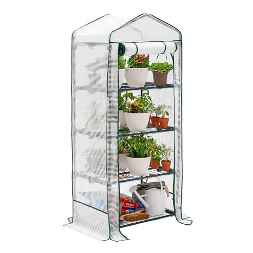 BRAMBLE Premium Garten Balkon Foliengewächshaus mit 4 Verstellbaren Etagen & Robuster Plane - Stabil & Einfach zu Montieren - 160x69x49cm