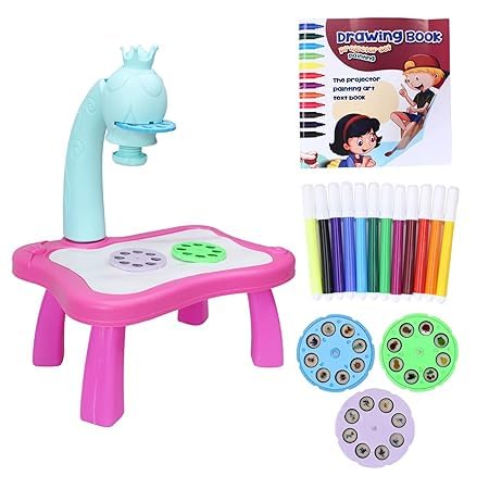 Image of Prime Projector Lamp Painting Set Child Trace and Draw Projector Toy Learn to Draw Playset for Toddlers Kids Projection Drawing Board Projector Table (Projector Lamp), Multicolor