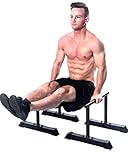 Parallettes Bars - Sturdy Dip & Push Up Bars for Strength HIIT Workouts, Upper Body Calisthenics Equipment | Non-Slip Powder-Coated Handstand Parallettes | Planche Bar for Gymnastics Home Training