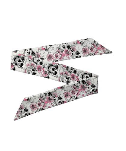 BBTDIN Roses Skull Handbag Scarf Day Of The Dead Neckerchief Flower Bones Purse Handle Scarves NSF05 (E2)