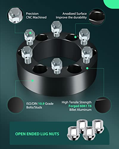 Scitoo 4Pcs 2 Inch 6X5.5 To 6X5.5 Wheel Spacers 14X1.5 Studs Bore 108Mm, 6X139.7Mm To 6X139.7Mm Wheel Spacers Adapters 6 Lug Fit For Tahoe For Silverado 1500 For Express 1500 #TOP3