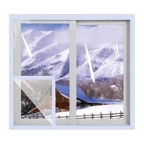 Transparent Film D'isolation Thermique pour Fenêtre Imperméable Film de Survitrage Thermo pour Maison/Magasin/Garage, Couverture de Fenêtre Isolée(200x180 cm)
