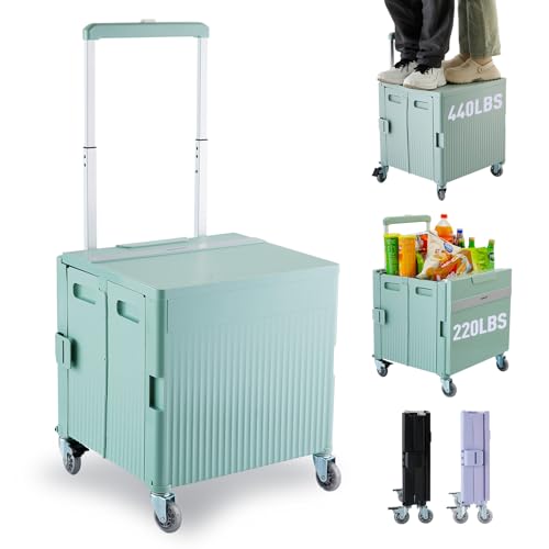Carrito de la compra plegable con tapa para camping y mercado 2