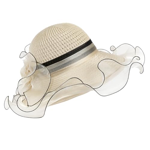 Sombrero de verano con volantes para mujer miniatura 2