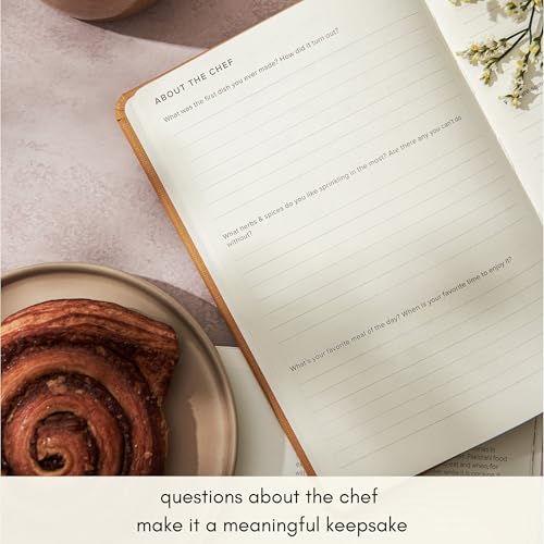 Image of Kunitsa Co. Recipe Notebook - Keepsake Gift, Hardcover Blank Recipe Book to Write In Your Own Recipes with Journaling Prompts About the Chef, 100 Recipes, Mustard Yellow