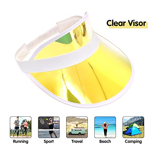 Image of Surkat Plastics Clear Sun Visors UV Protection Hat Cap Headwear Sunhat for Golf Tennis Beach Cycle