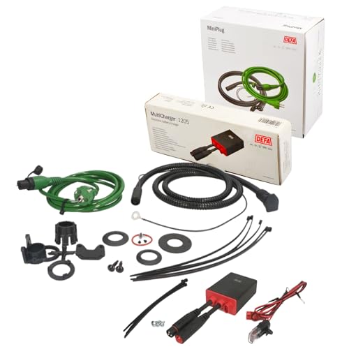 DEFA 450016 Batterie Ladegerät 12V 5A + 460785 WarmUp Anschluss Set 2 5m (Set 2-teilig)