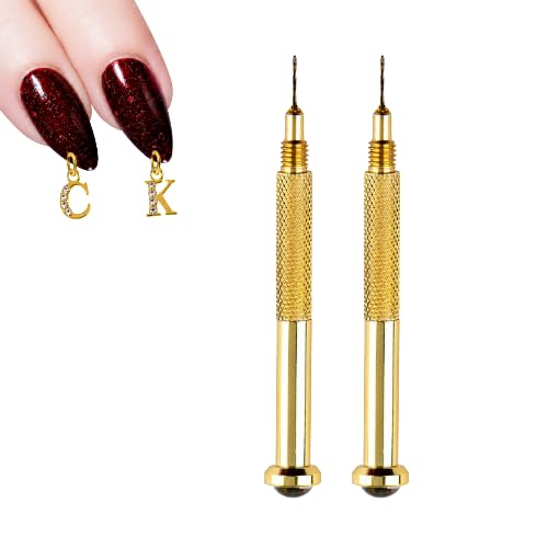 Gold Nail Piercing Tool for Nail Charms, Precision Micro Twist Drill Bit for Acrylic, Gel & Press On Nails, DIY Nail Jewelry Hole Maker, Professional Nail Art Accessory (2 PCS)-image-15